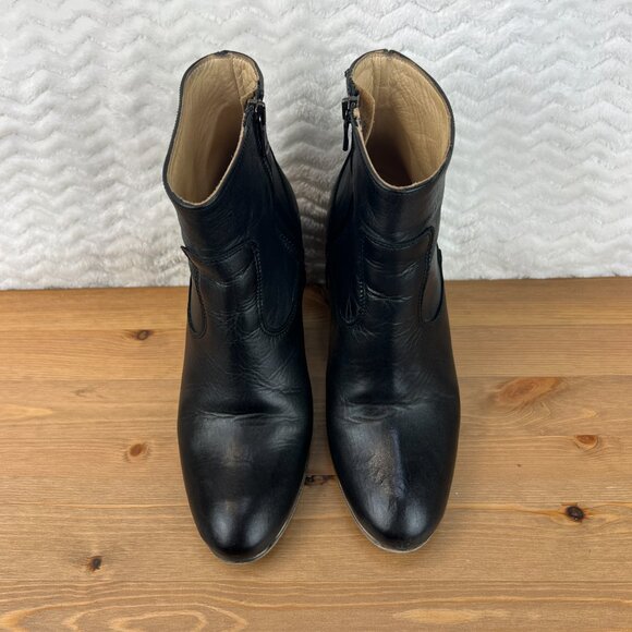 Ann Tuil Champs Elysees Womens Heel Ankle Boots Leather Side Zip Sz US 7.5 EU 38 - Picture 4 of 15